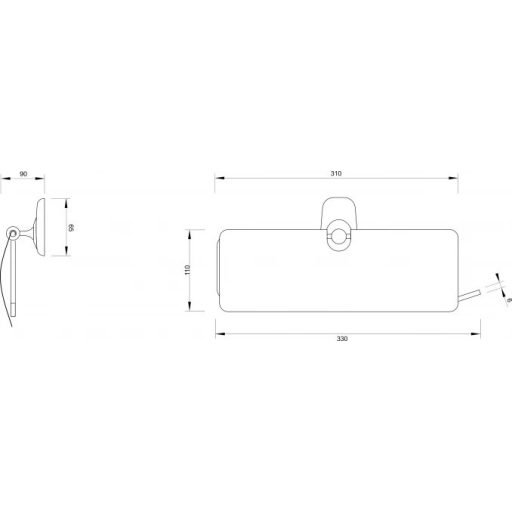 MINOTTI 80600 papírtörlőtartó fedéllel 330x110x90 mm króm