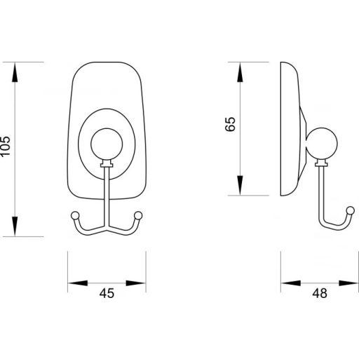 MINOTTI Fürdőszobai akasztó, króm