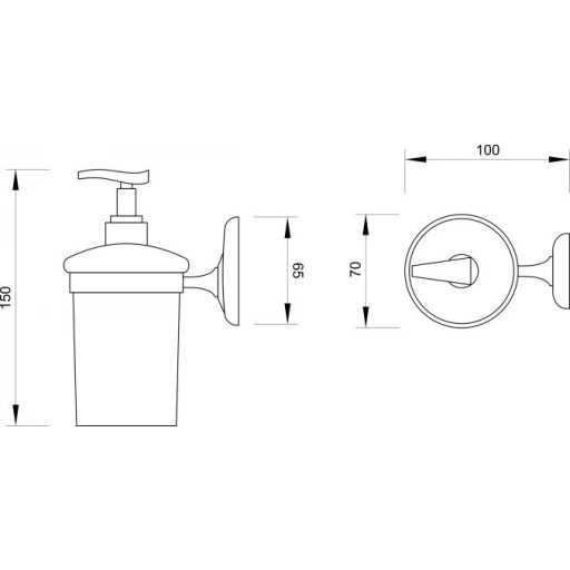 MINOTTI 80600 fali szappantartó, krómozott, matt üveggel
