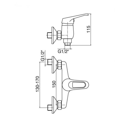MINOTTI VENETO Zuhany csaptelep 