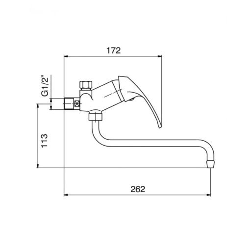 Bojler csaptelep – Minotti Veneto 8117 – Króm, alsó kifolyóval, nyílt rendszerű vízmelegítőkhöz