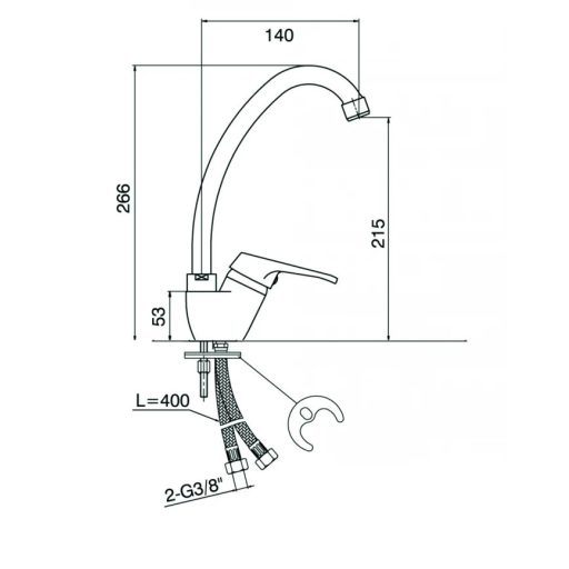 Minotti Veneto Labud Magasított Konyhai Mosogató Csaptelep – Elegancia és Extra Hely a Mosogatóban (8118-2)