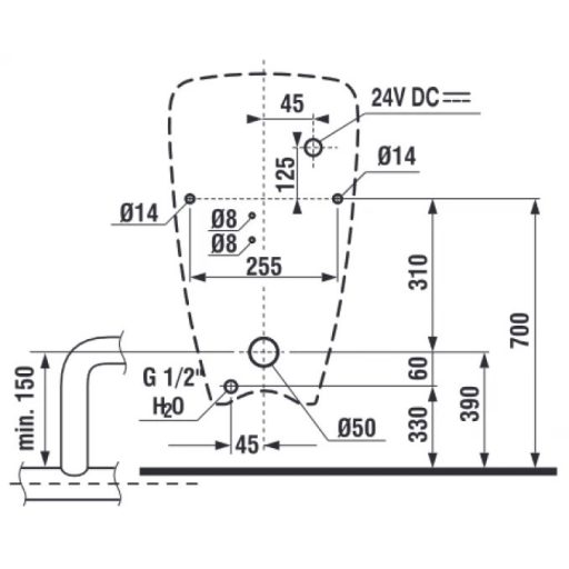 JIKA LIVO 360 x 330 x 575 mm piszoár – Fehér