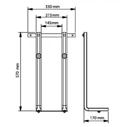 VISAM beépíthető elem fali bidéhez 330x570x170 mm króm