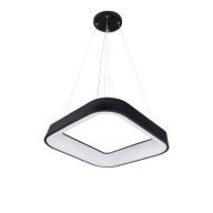   Optonica négyzet alakú LED függőlámpa 38W – Modern matt fekete- fehér csillár, meleg fehér