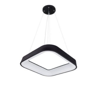   Optonica négyzet alakú LED függőlámpa 38W – Modern matt fekete- fehér csillár, meleg fehér