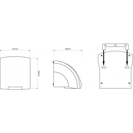 MINOTTI fehér automata kézszárító, 1800W,  ABS műanyag