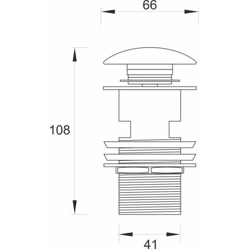 MINOTTI 5/4" pop-up leeresztő szelep, túlfolyós, fehér kerámia sapkával