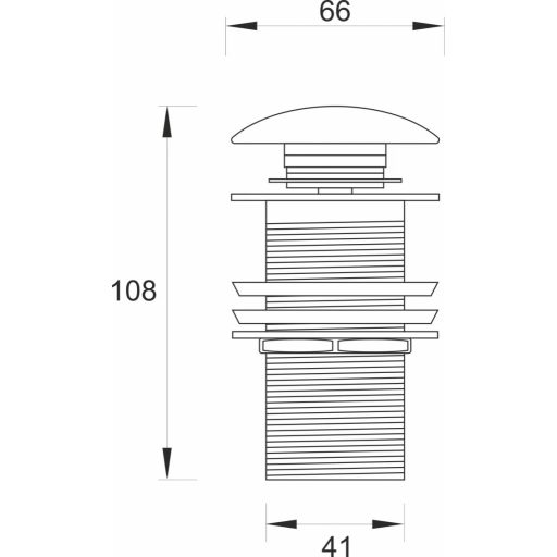MINOTTI 5/4" pop-up leeresztő szelep, túlfolyó nélküli, kerámia sapkával, fehér