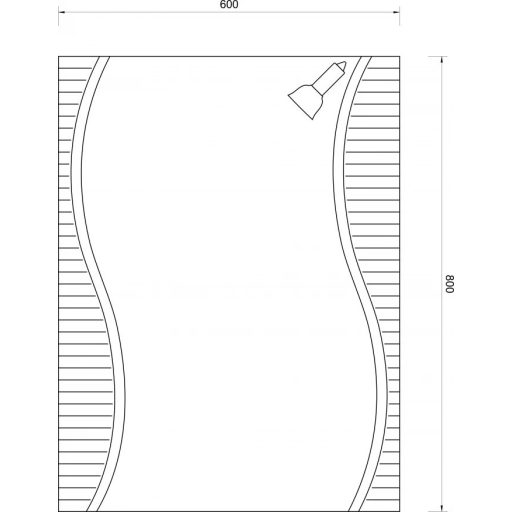 MINOTTI Hullámvonalas fürdőszobai tükör világítással – 60x80 cm