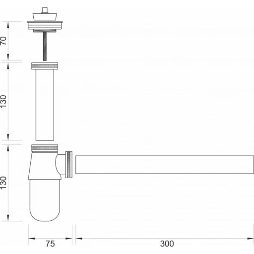 MINOTTI mosdó szifon 5/4" leeresztővel, króm