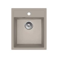   MILO ALPHA egymedencés gránit mosogató szifonnal, 435x515 mm, (Bézs)