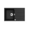 MILO AVANGARD egymedencés gránit mosogató nyomógombos szifonnal, 780x500 mm, (Fekete) 