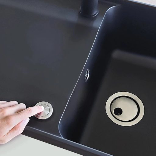 MILO AVANGARD egymedencés gránit mosogató csepptálcával és szifonnal, 580x460 mm, (Fekete) 