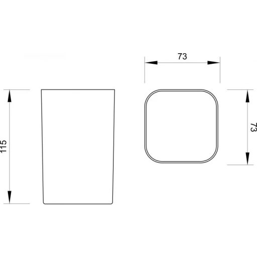 Minotti minimalista fehér fogkefetartó, pultra helyezhető