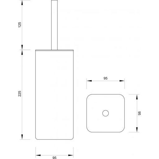 MINOTTI B WC kefe 95x95x350 mm fehér