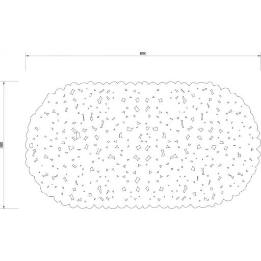 MINOTTI kádszőnyeg 69×36cm, PVC, fehér