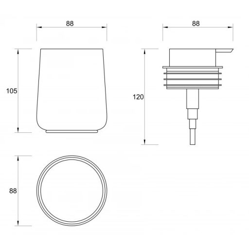MINOTTI asztali folyékony szappanadagoló, matt fekete, szabadon álló