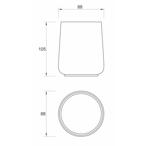Minotti modern matt fekete fogkefetartó, pultra helyezhető