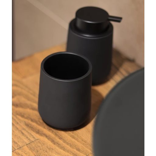 Minotti modern matt fekete fogkefetartó, pultra helyezhető