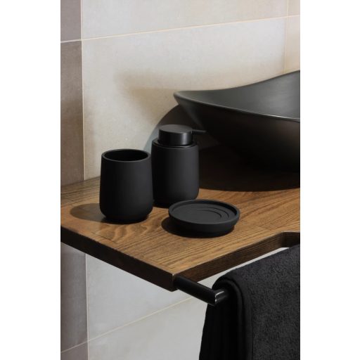 Minotti modern matt fekete fogkefetartó, pultra helyezhető