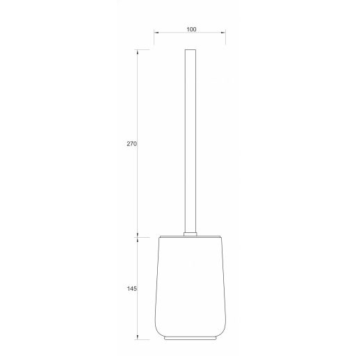 MINOTTI álló WC-kefe – 100x415 mm – Fekete matt (BM7804)