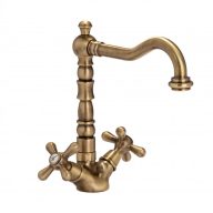 EMMEVI DECO kétszelepelt magas mosdócsaptelep, antik réz
