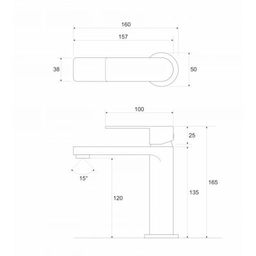COPEN NOOK Mosdó csaptelep – szálcsiszolt arany
