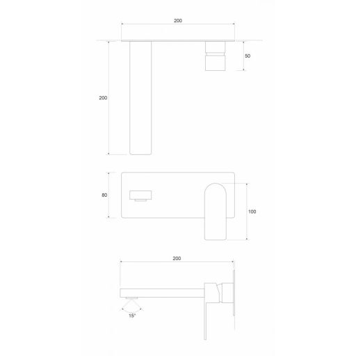 COPEN NOOK Króm Beépíthető Fali Mosdócsaptelep