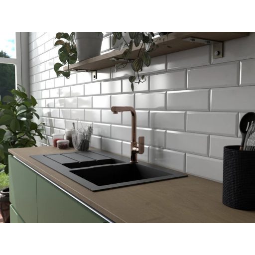 COPEN Nook konyhai csaptelep kihúzható zuhannyal, 335x260 mm, rose gold