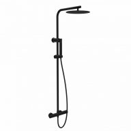 Zuhanyrendszer COPEN NOOK, kerek, matt fekete, Ø250 mm