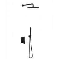   Beépített zuhanyrendszer 1, kerek, COPEN NOOK, matt fekete, Ø250 mm