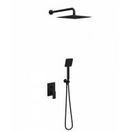   Beépített zuhanyrendszer 2, szögletes, COPEN NOOK, matt fekete, 250x250 mm