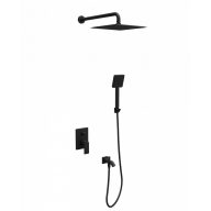   Beépített zuhanyrendszer 4, szögletes, COPEN NOOK, matt fekete, 250x250 mm