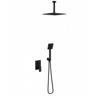   Beépített mennyezeti zuhanyrendszer 6, szögletes, COPEN NOOK, matt fekete, 250x250 mm
