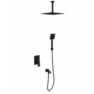   Beépített mennyezeti zuhanyrendszer 8, szögletes, COPEN NOOK, matt fekete, 250x250 mm