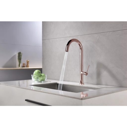 COPEN Salt hattyúnyakú konyhai csaptelep, 410x210 mm, rose gold