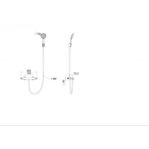 COPEN CoolTouch termosztátos zuhanycsaptelep zuhanyszettel, króm