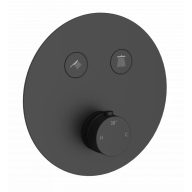   COPEN CoolTouch Kerek, Matt Fekete Termosztátos Kád/Zuhany Csaptelep Előlap