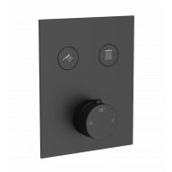   COPEN CoolTouch Szögletes, Matt Fekete Termosztátos Kád/Zuhany Csaptelep Előlap 