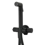   COPEN 110 x 69 x 50 mm bidé zuhany szett tartóval és T-idommal – Matt fekete