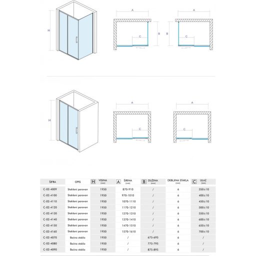 COPEN ATLAS Concept zuhanyajtó 900x1950 mm – Króm