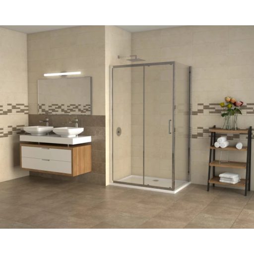 COPEN Atlas Tolóajtós Zuhanyajtó 1200x1950 mm Króm