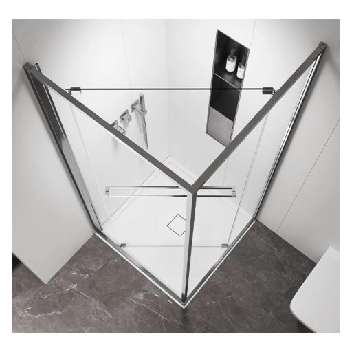 COPEN ATLAS PRO 1V 80x80 cm szögletes zuhanykabin – Króm profil, 200 cm extra magasság, 6 mm üveg