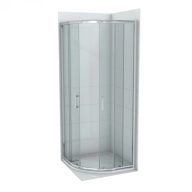   Copen Atlas íves zuhanykabin – Króm profil, 80x80x195 cm, 6 mm víztiszta üveg