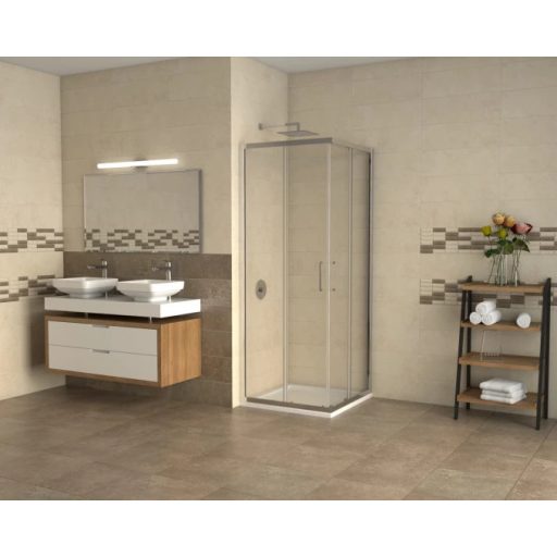 COPEN ATLAS PRO 90x90 cm szögletes zuhanykabin – Króm profil, 6 mm edzett biztonsági üveg