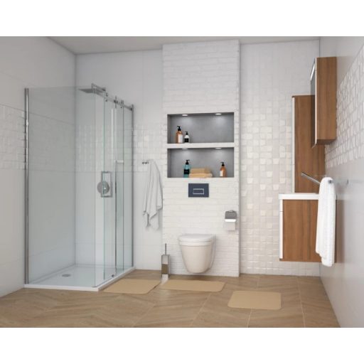 COPEN STAR 120x80 cm aszimmetrikus zuhanykabin – Króm profil, 8 mm extra vastag biztonsági üveg