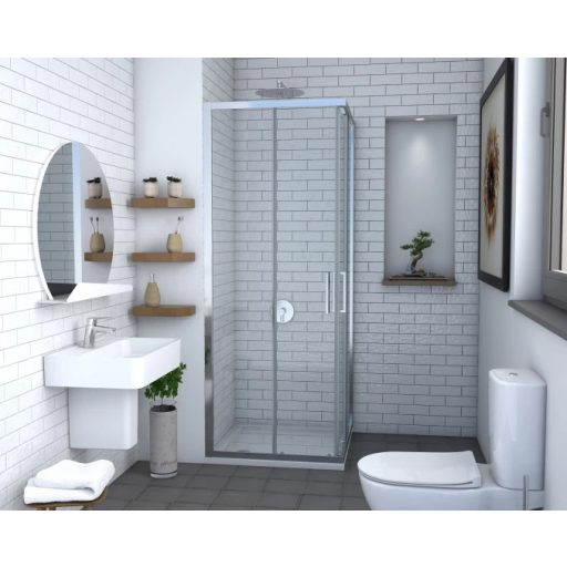 COPEN STAR 80x80 cm szögletes zuhanykabin – 8 mm extra vastag biztonsági üveg, 200 cm magasság