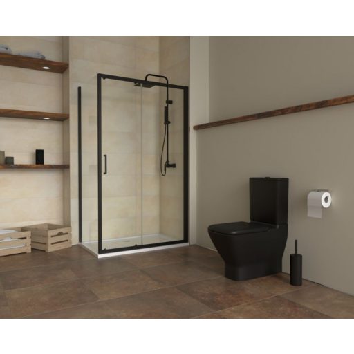 COPEN ATLAS BLACK fix oldalfal 70x195 cm, füstüveg, fekete