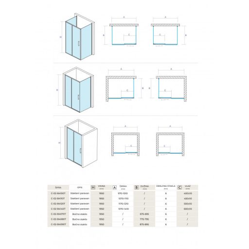 COPEN ATLAS BLACK fix oldalfal 80x195 cm, fekete